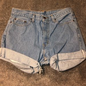 Cuffed Jean Shorts